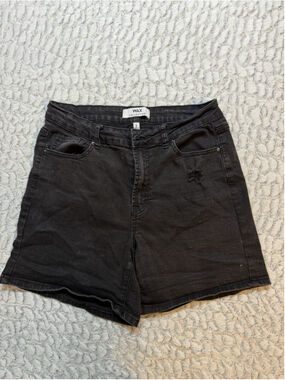 WAX Collection Women’s Black High Rise Denim Shorts 5-Pocket Plus 1X 3"